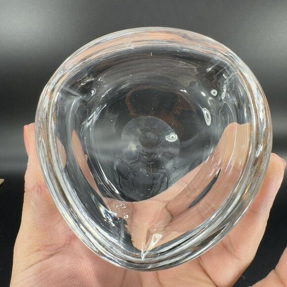 Venetian Clear Glass Dish Small Ashtray Made In Italy Manganese 365nm Green UV - Picture 5 of 16